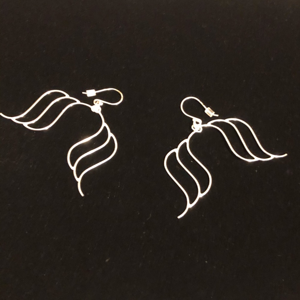 Sterling Silver Earrings, Bright Wings in Motion! - Picture 6 of 8